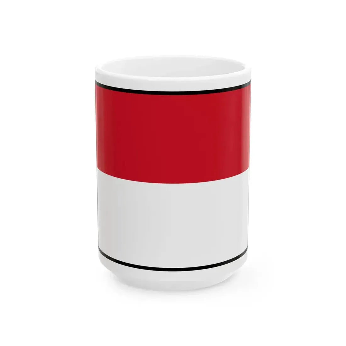 Flag of Monaco bordered (Monaco) White Coffee Mug 15oz - Go Mug Yourself