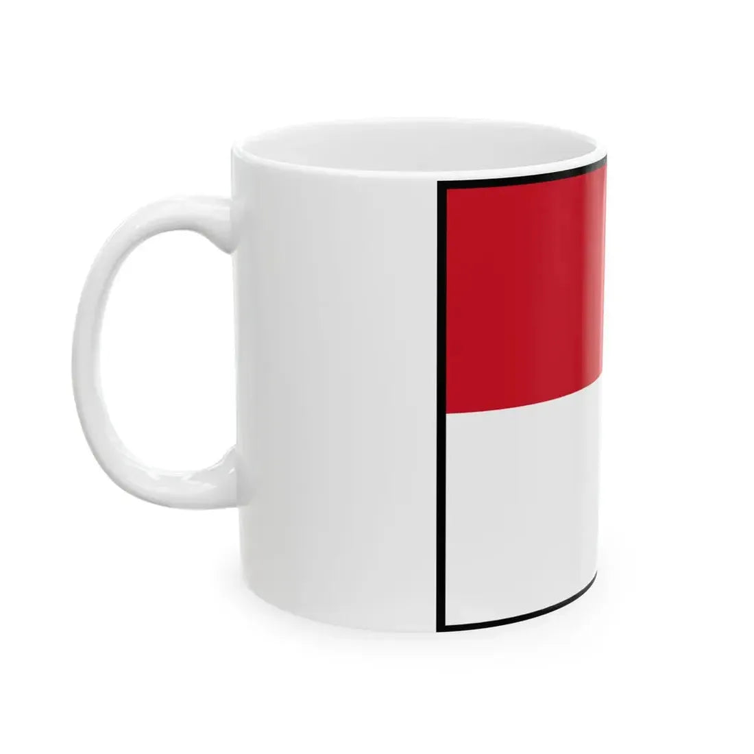 Flag of Monaco bordered (Monaco) White Coffee Mug - Go Mug Yourself