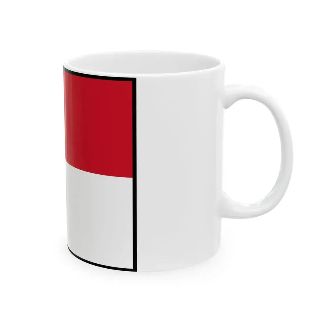 Flag of Monaco bordered (Monaco) White Coffee Mug - Go Mug Yourself