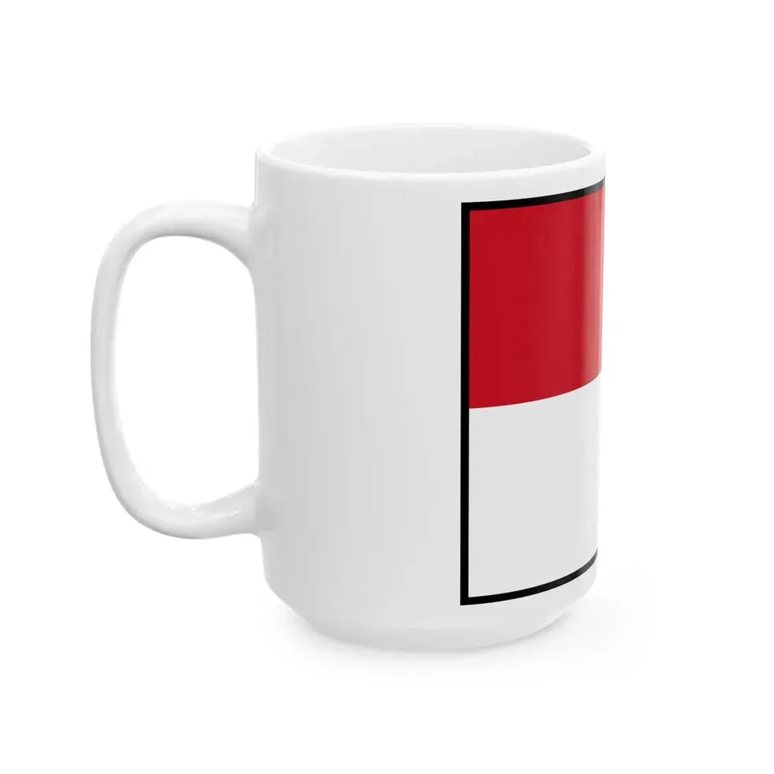 Flag of Monaco bordered (Monaco) White Coffee Mug - Go Mug Yourself