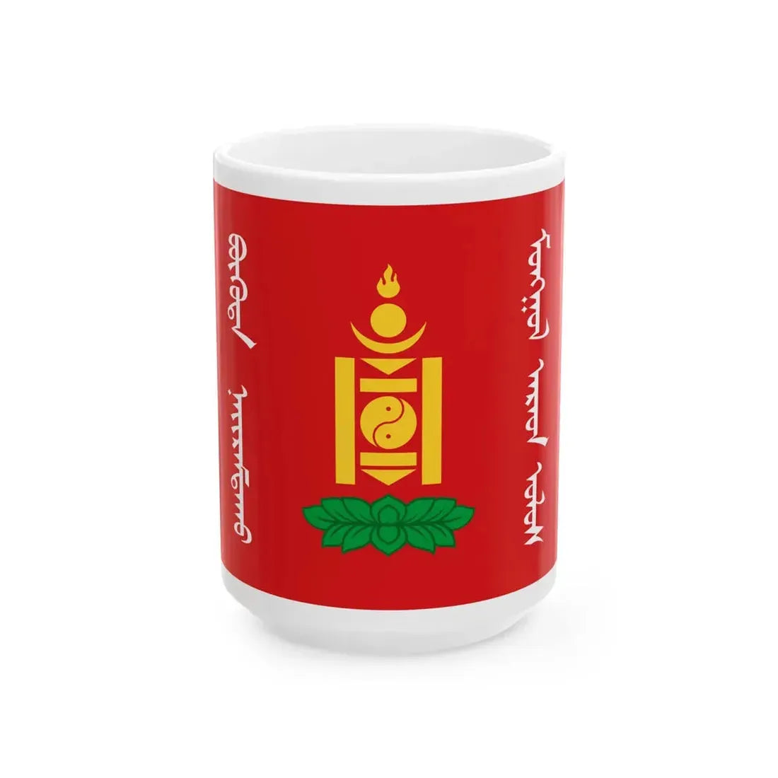Flag of Mongolia 1924 alternative (Mongolia) White Coffee Mug 15oz - Go Mug Yourself
