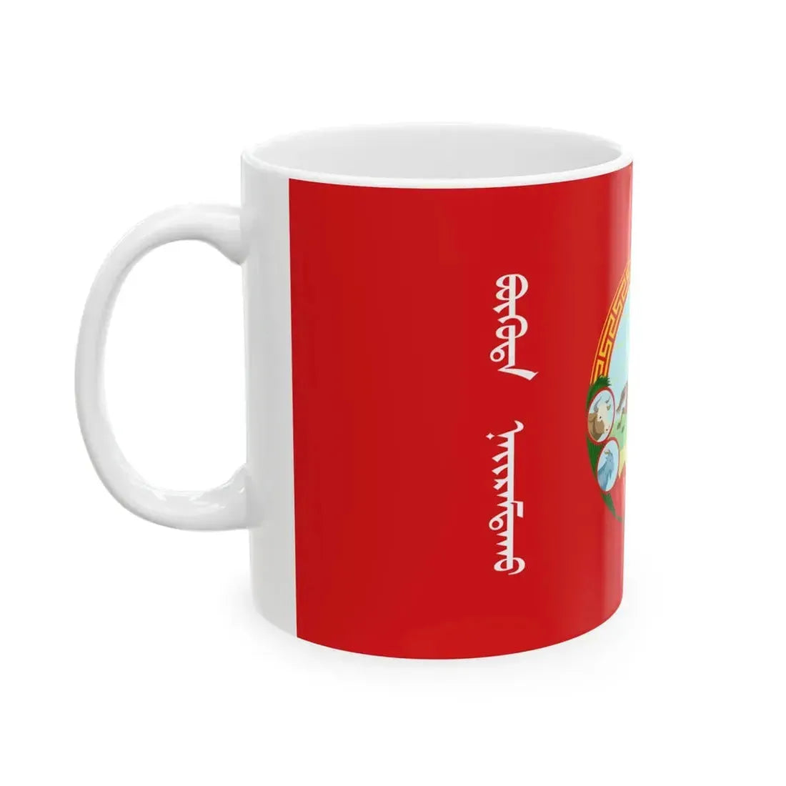 Flag of Mongolia 1940-1945 (Mongolia) White Coffee Mug - Go Mug Yourself