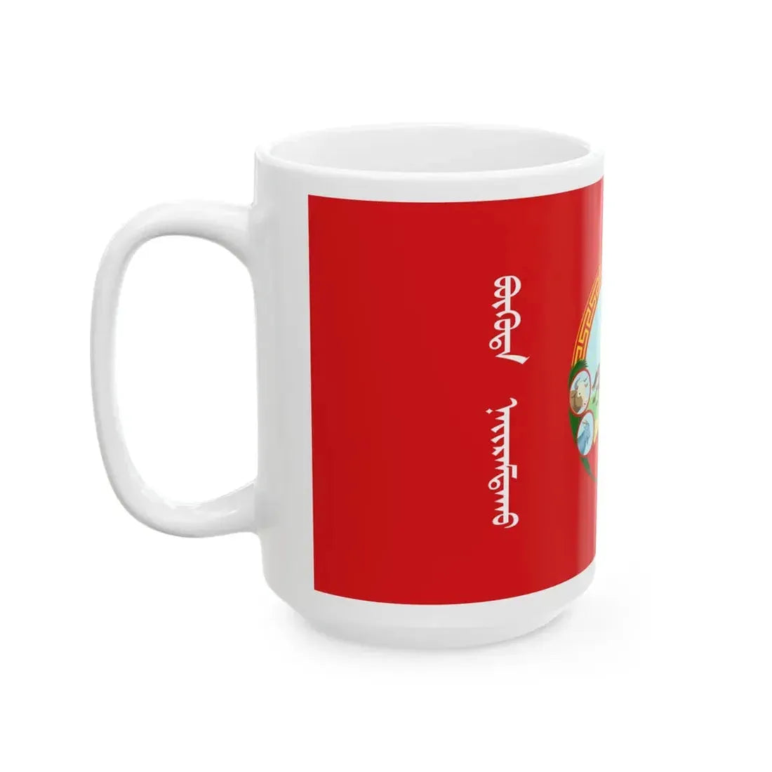 Flag of Mongolia 1940-1945 (Mongolia) White Coffee Mug - Go Mug Yourself