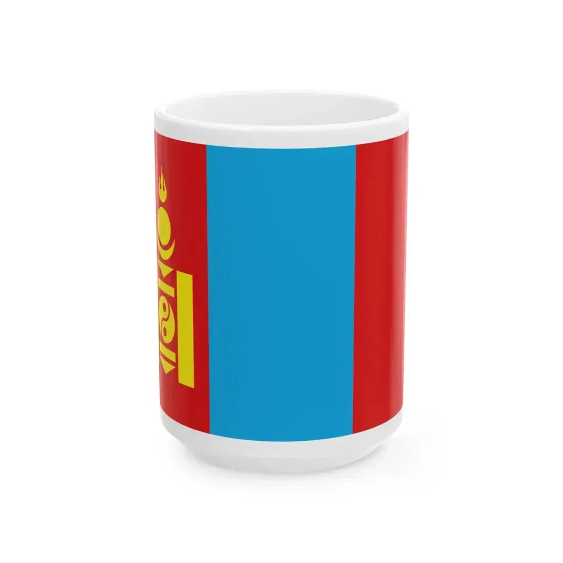 Flag of Mongolia 1992-2011 3-2 (Mongolia) White Coffee Mug 15oz - Go Mug Yourself