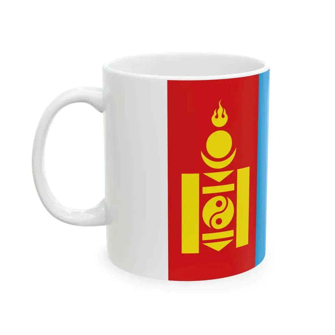 Flag of Mongolia 1992-2011 3-2 (Mongolia) White Coffee Mug - Go Mug Yourself
