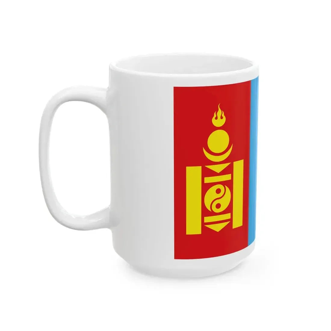 Flag of Mongolia 1992-2011 3-2 (Mongolia) White Coffee Mug - Go Mug Yourself