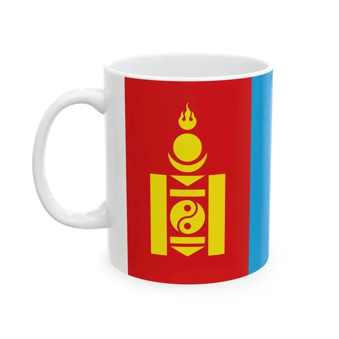 Flag of Mongolia 1992-2011 (Mongolia) White Coffee Mug - Go Mug Yourself
