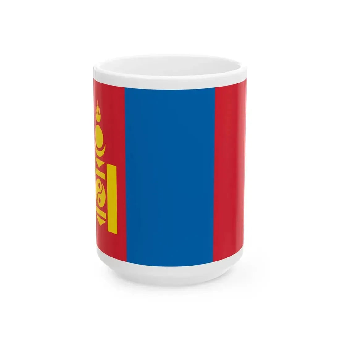 Flag of Mongolia 3-2 (Mongolia) White Coffee Mug 15oz - Go Mug Yourself