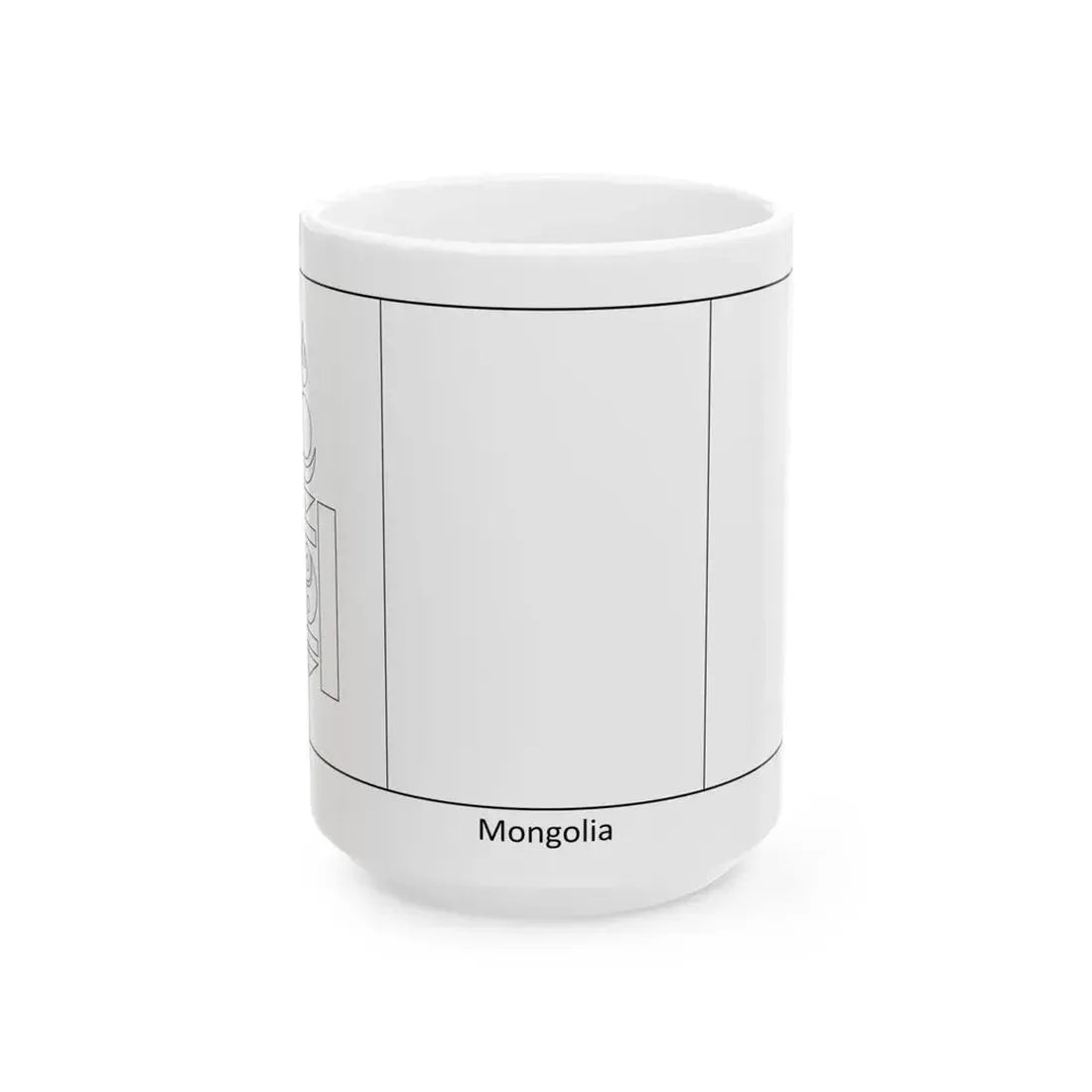 Flag of Mongolia colouring page (Mongolia) White Coffee Mug 15oz - Go Mug Yourself