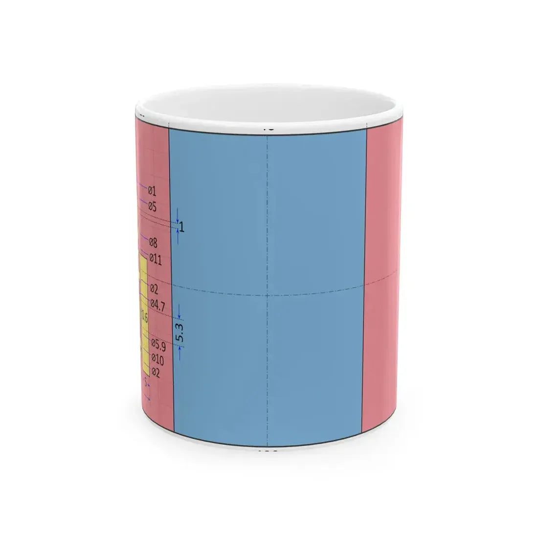 Flag of Mongolia construction sheet (Mongolia) White Coffee Mug 11oz - Go Mug Yourself