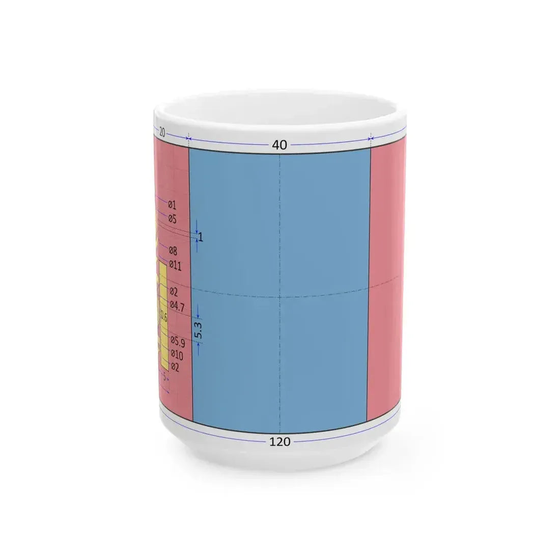 Flag of Mongolia construction sheet (Mongolia) White Coffee Mug 15oz - Go Mug Yourself
