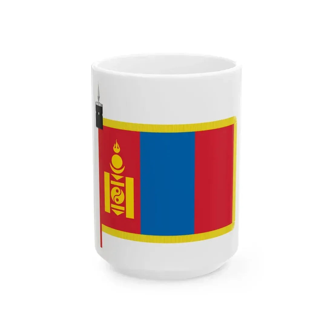 Flag of Mongolia parade (Mongolia) White Coffee Mug 15oz - Go Mug Yourself