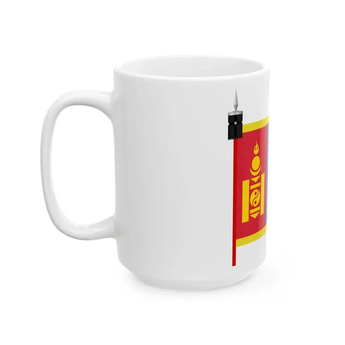 Flag of Mongolia parade (Mongolia) White Coffee Mug - Go Mug Yourself