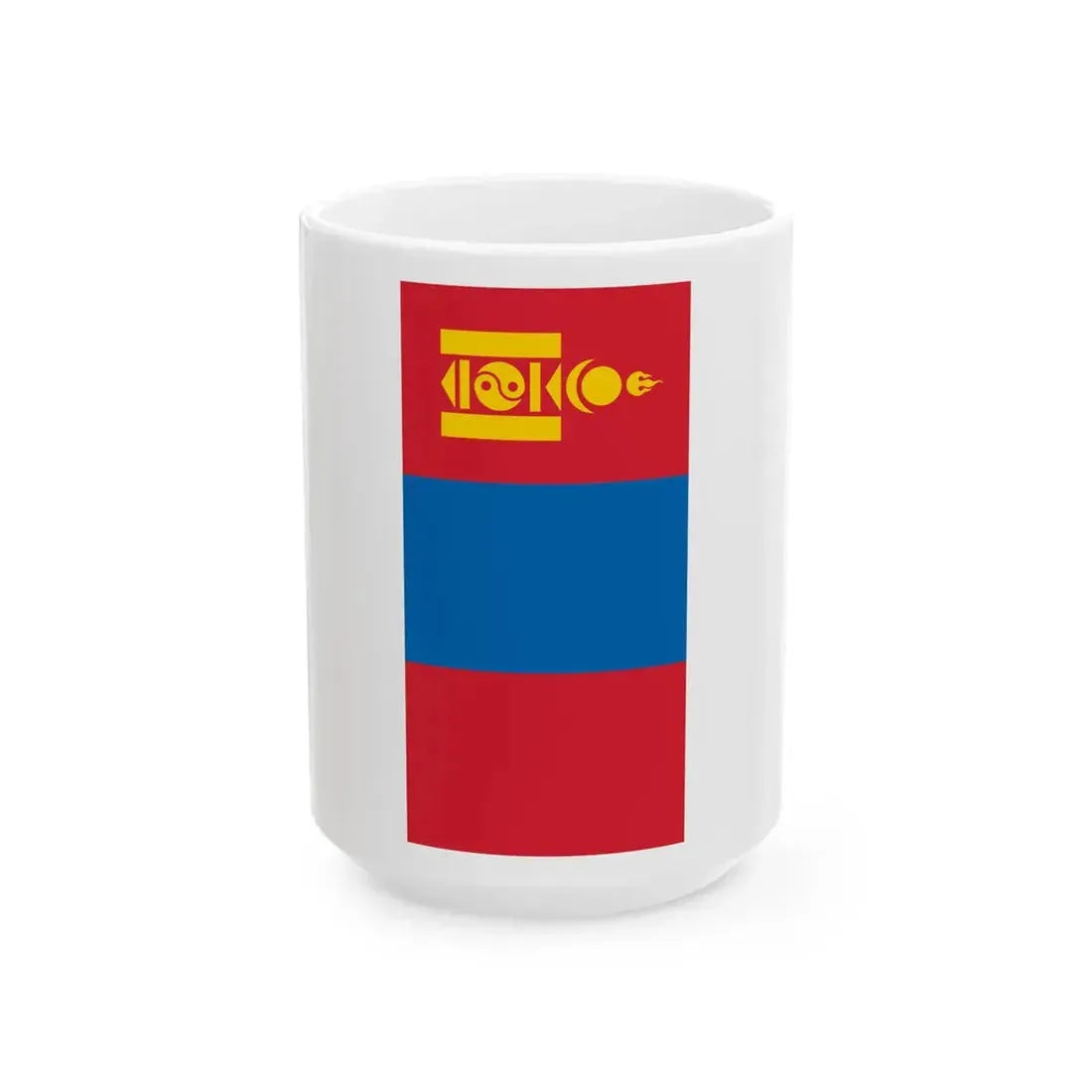 Flag of Mongolia vertical (Mongolia) White Coffee Mug 15oz - Go Mug Yourself