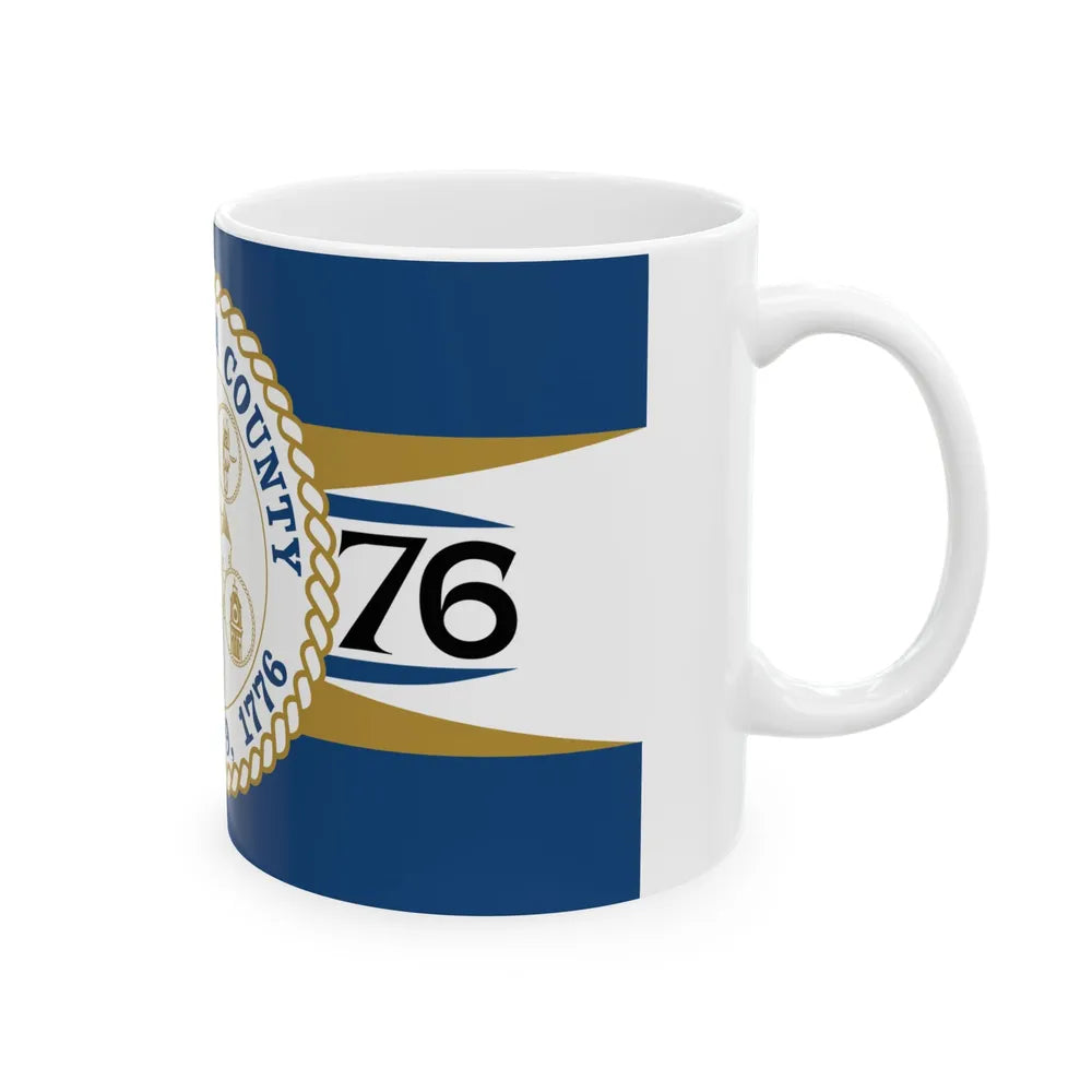 Flag of Monongalia County West Virginia (United States) White Coffee Mug - Go Mug Yourself