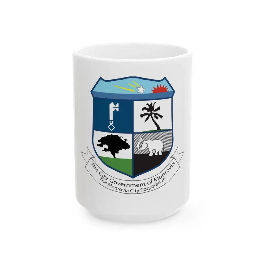 Flag of Monrovia Liberia (Liberia) White Coffee Mug 15oz - Go Mug Yourself