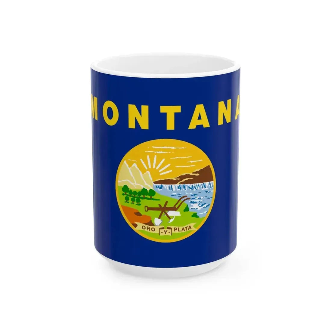 Flag of Montana 3-2 (United States) White Coffee Mug 15oz - Go Mug Yourself