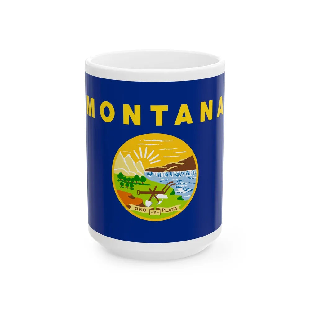 Flag of Montana (United States) White Coffee Mug 15oz - Go Mug Yourself