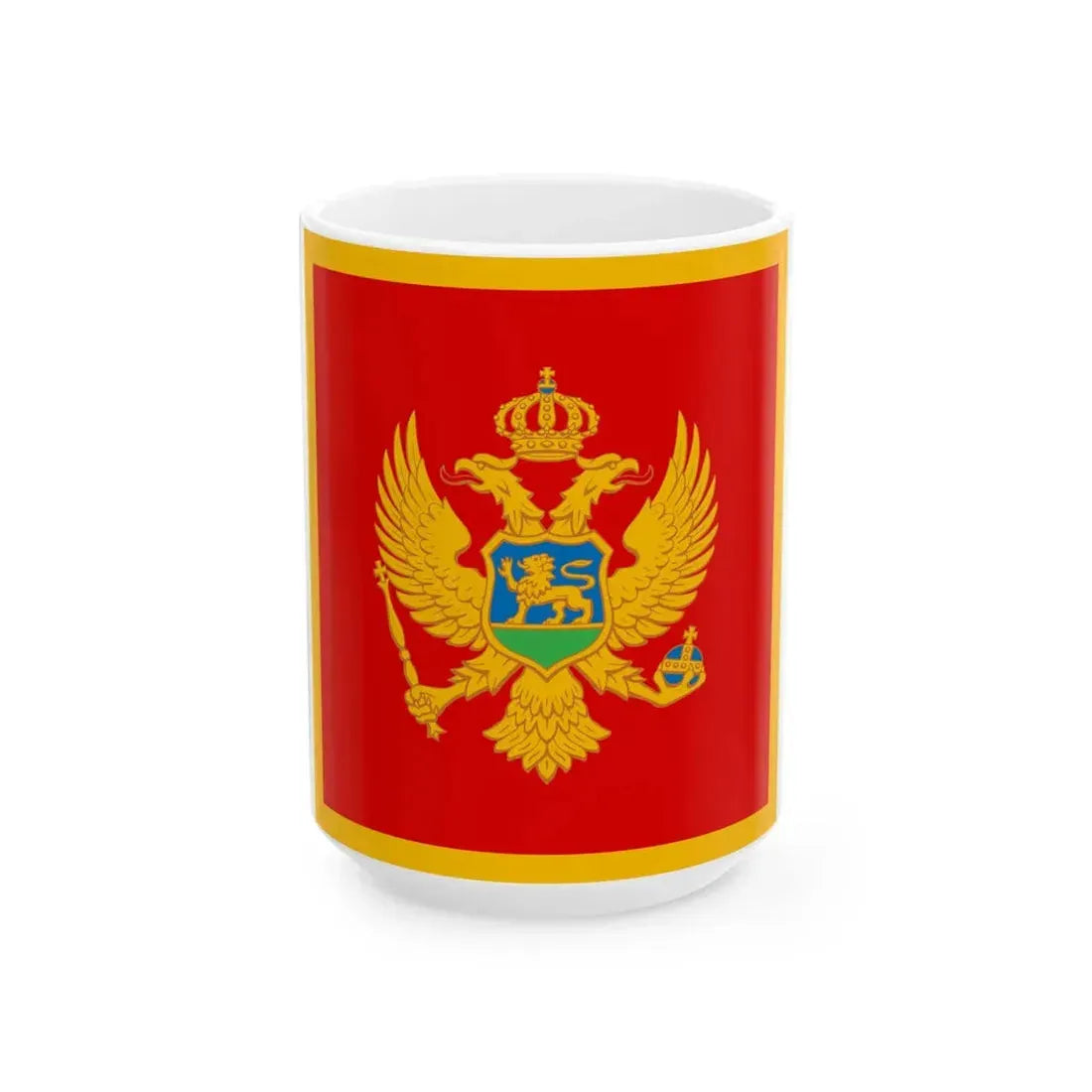 Flag of Montenegro 1-1 (Montenegro) White Coffee Mug 15oz - Go Mug Yourself