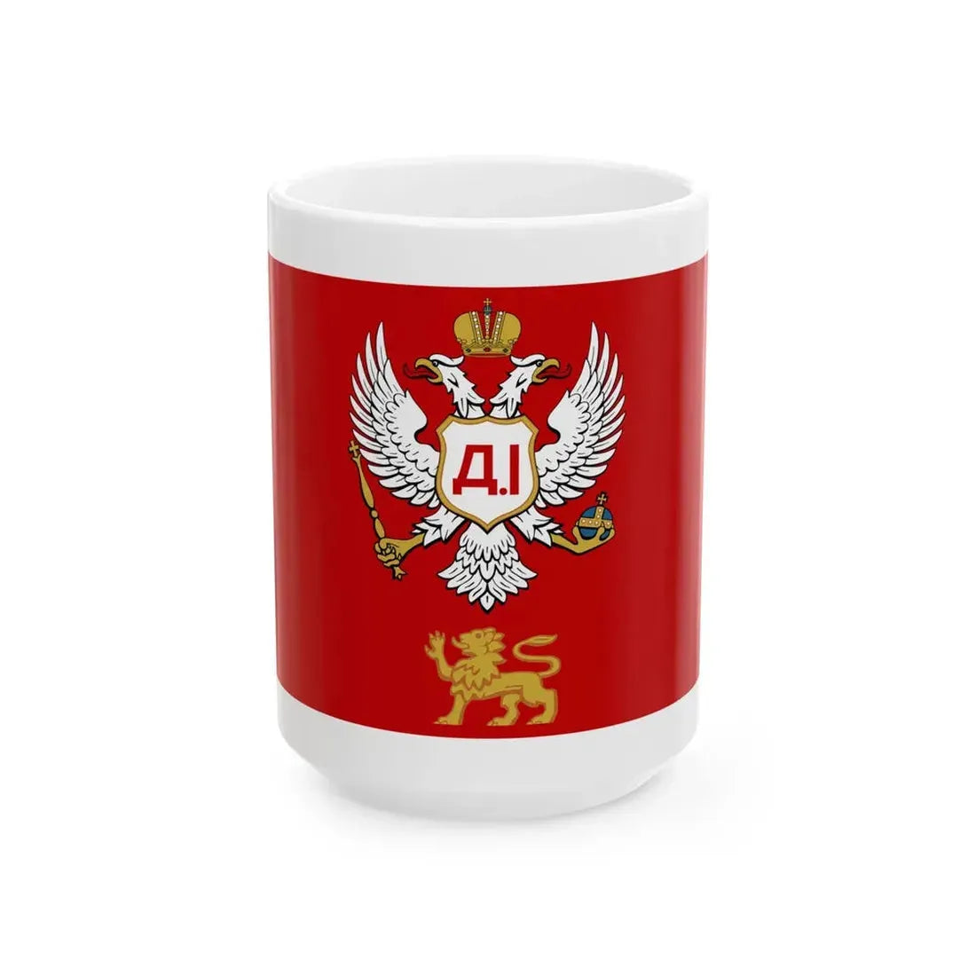 Flag of Montenegro 1852-1860 3-2 (Montenegro) White Coffee Mug 15oz - Go Mug Yourself
