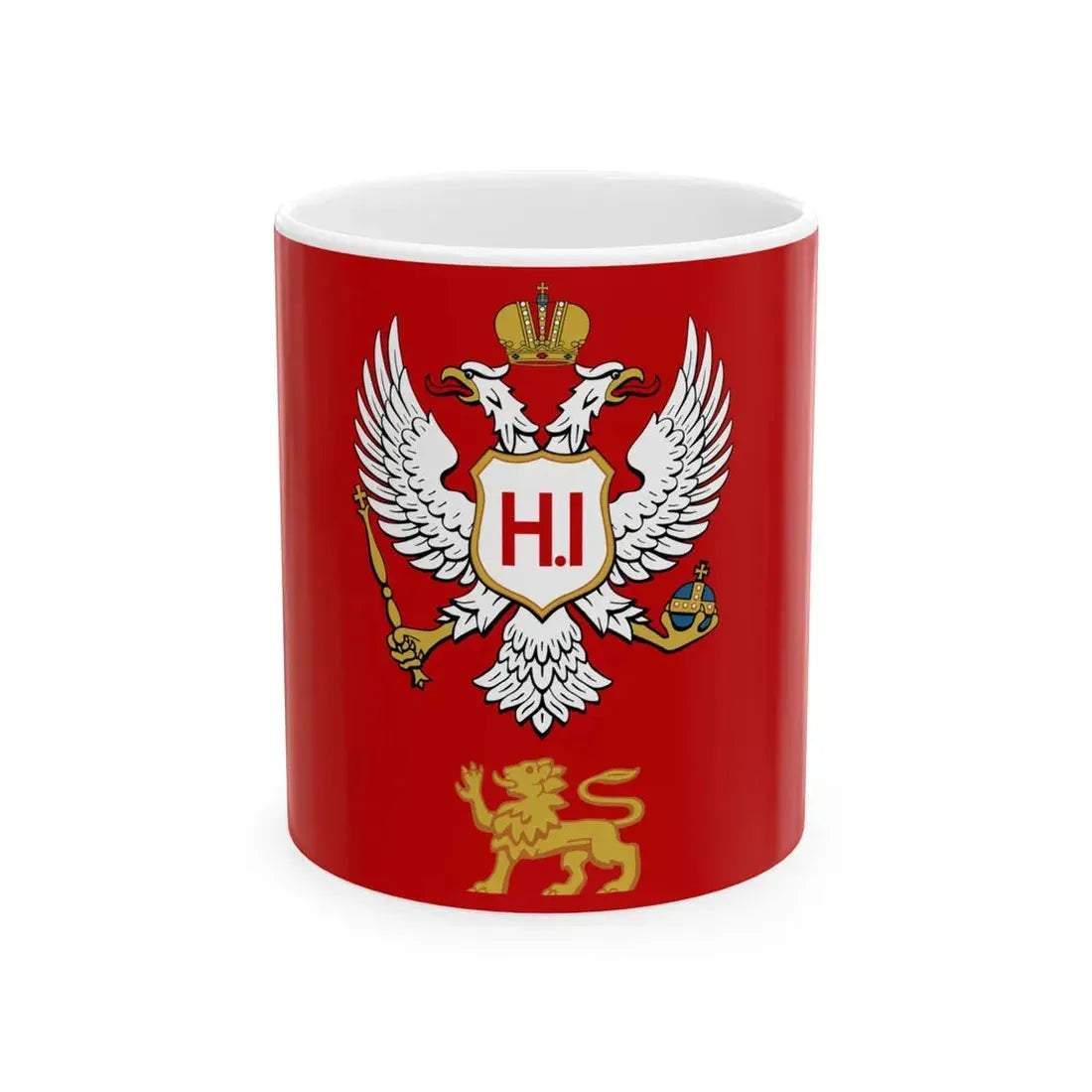 Flag of Montenegro 1860-1905 3-2 (Montenegro) White Coffee Mug 11oz - Go Mug Yourself