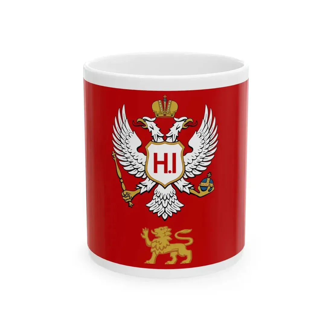 Flag of Montenegro 1860-1905 (Montenegro) White Coffee Mug 11oz - Go Mug Yourself