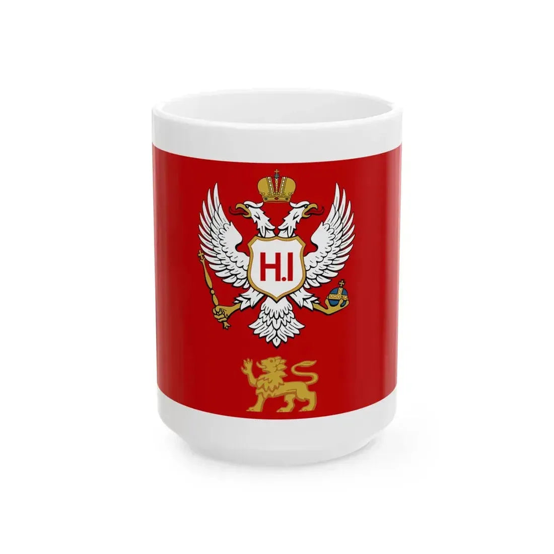 Flag of Montenegro 1860-1905 (Montenegro) White Coffee Mug 15oz - Go Mug Yourself