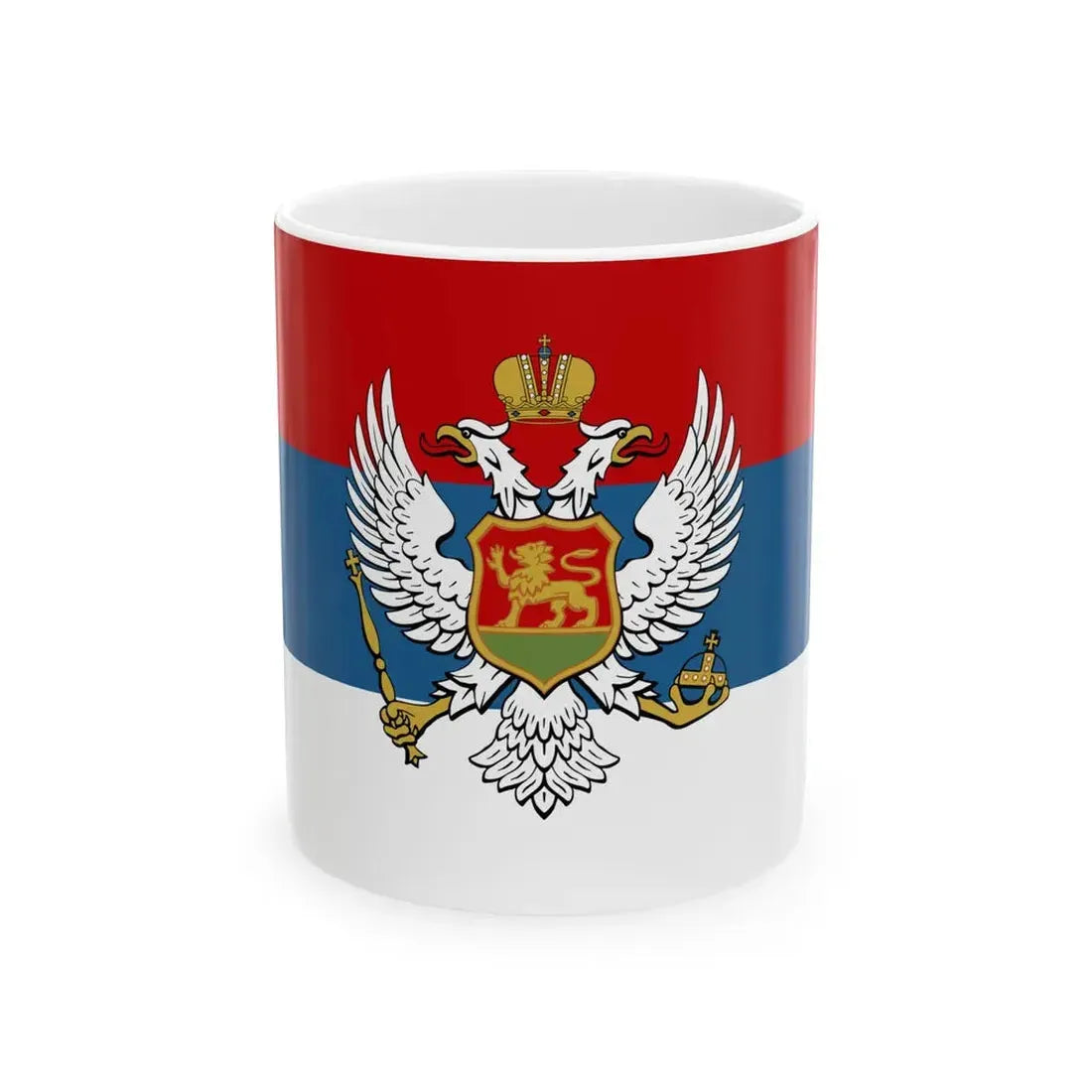 Flag of Montenegro 1905-1918 (Montenegro) White Coffee Mug 11oz - Go Mug Yourself