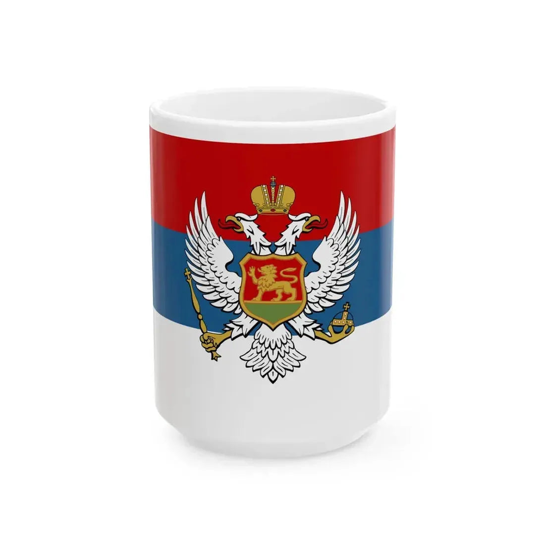 Flag of Montenegro 1905-1918 (Montenegro) White Coffee Mug 15oz - Go Mug Yourself