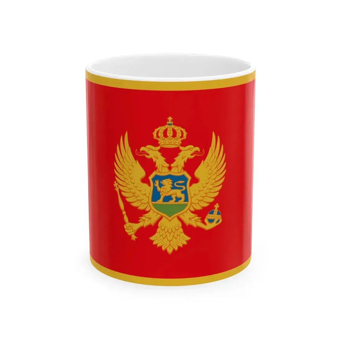Flag of Montenegro 3-2 (Montenegro) White Coffee Mug 11oz - Go Mug Yourself