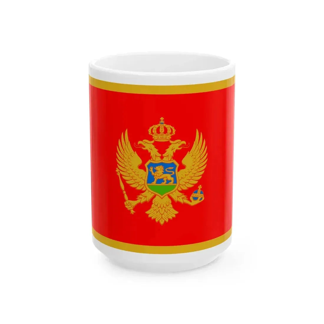 Flag of Montenegro CMYK (Montenegro) White Coffee Mug 15oz - Go Mug Yourself