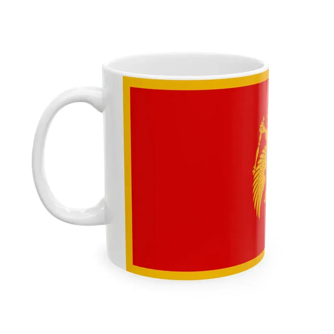 Flag of Montenegro upside down (Montenegro) White Coffee Mug - Go Mug Yourself