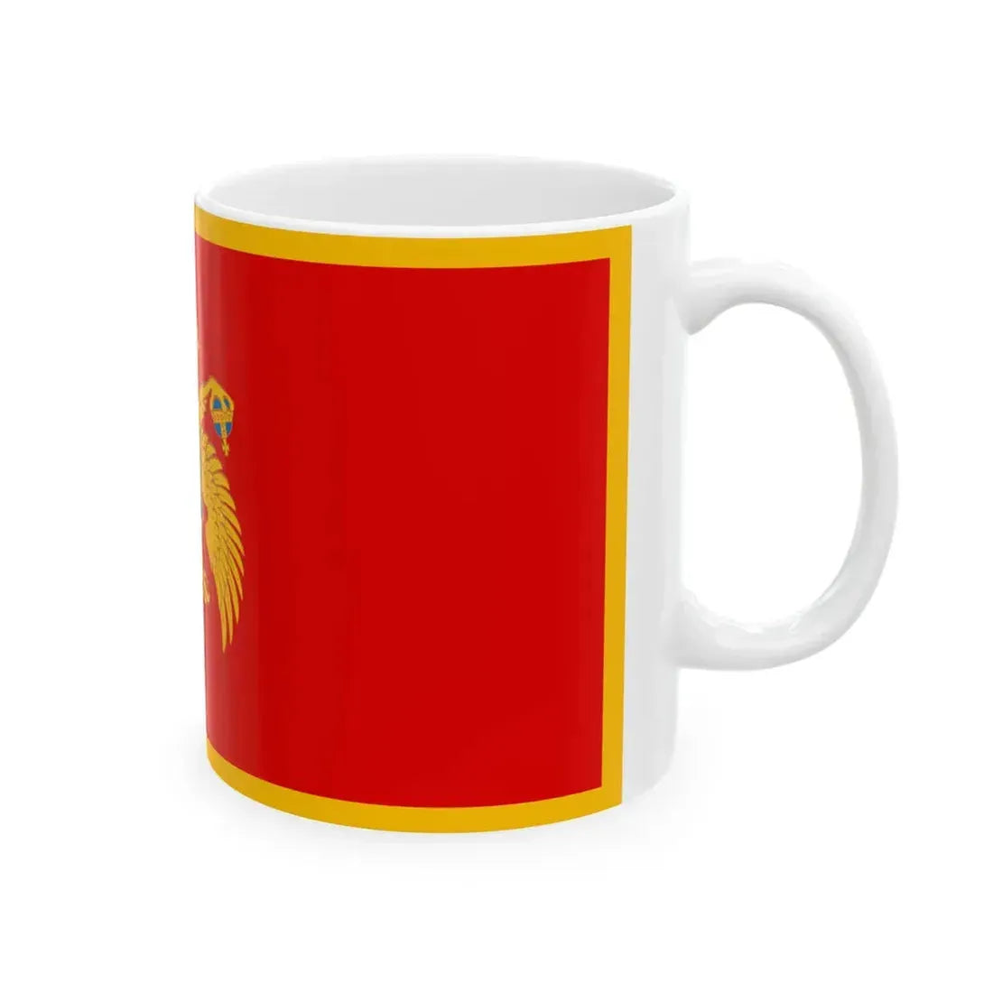 Flag of Montenegro upside down (Montenegro) White Coffee Mug - Go Mug Yourself