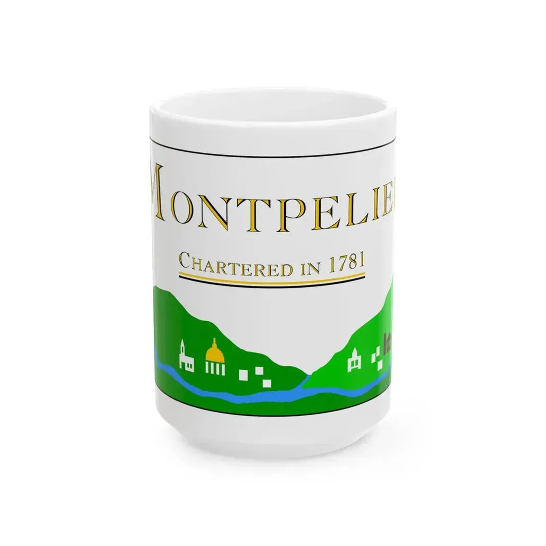 Flag of Montpelier Vermont 2000-2017 (United States) White Coffee Mug 15oz - Go Mug Yourself