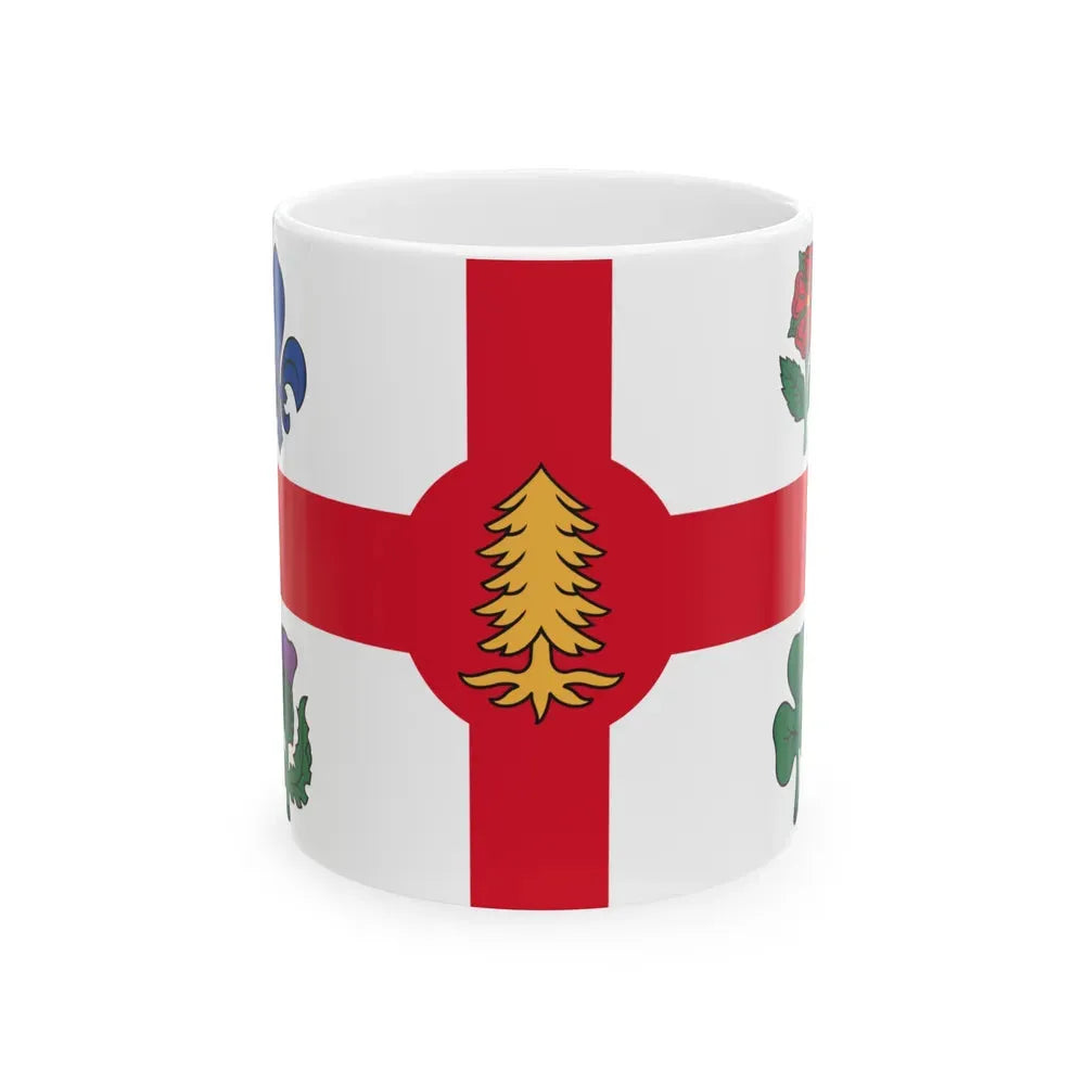 Flag of Montreal Canada - White Coffee Mug 11oz - Go Mug Yourself