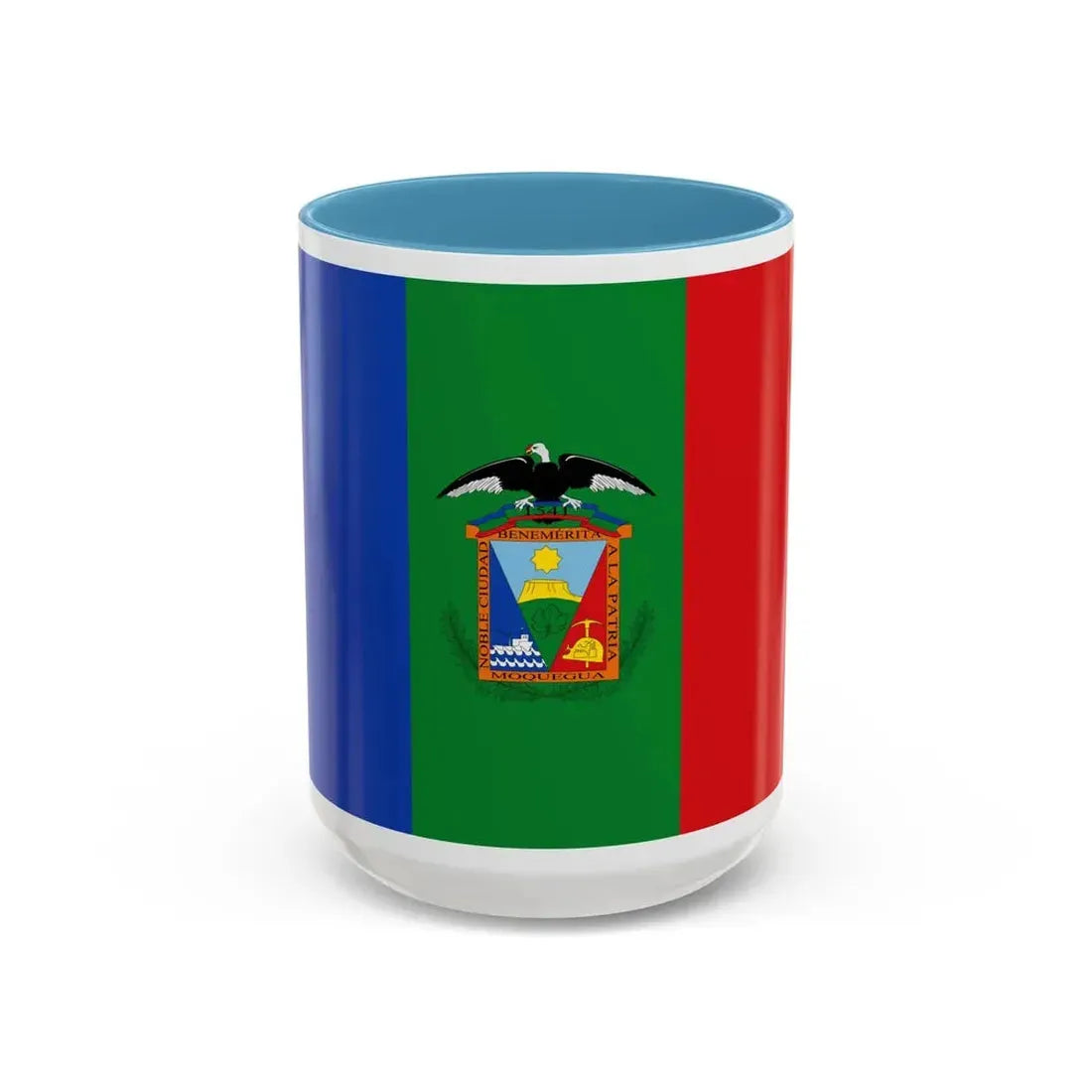 Flag of Moquegua capital of the Moquegua Region Peru - Accent Coffee Mug 15oz Light Blue - Go Mug Yourself
