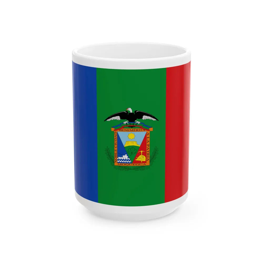 Flag of Moquegua capital of the Moquegua Region Peru - White Coffee Mug 15oz - Go Mug Yourself