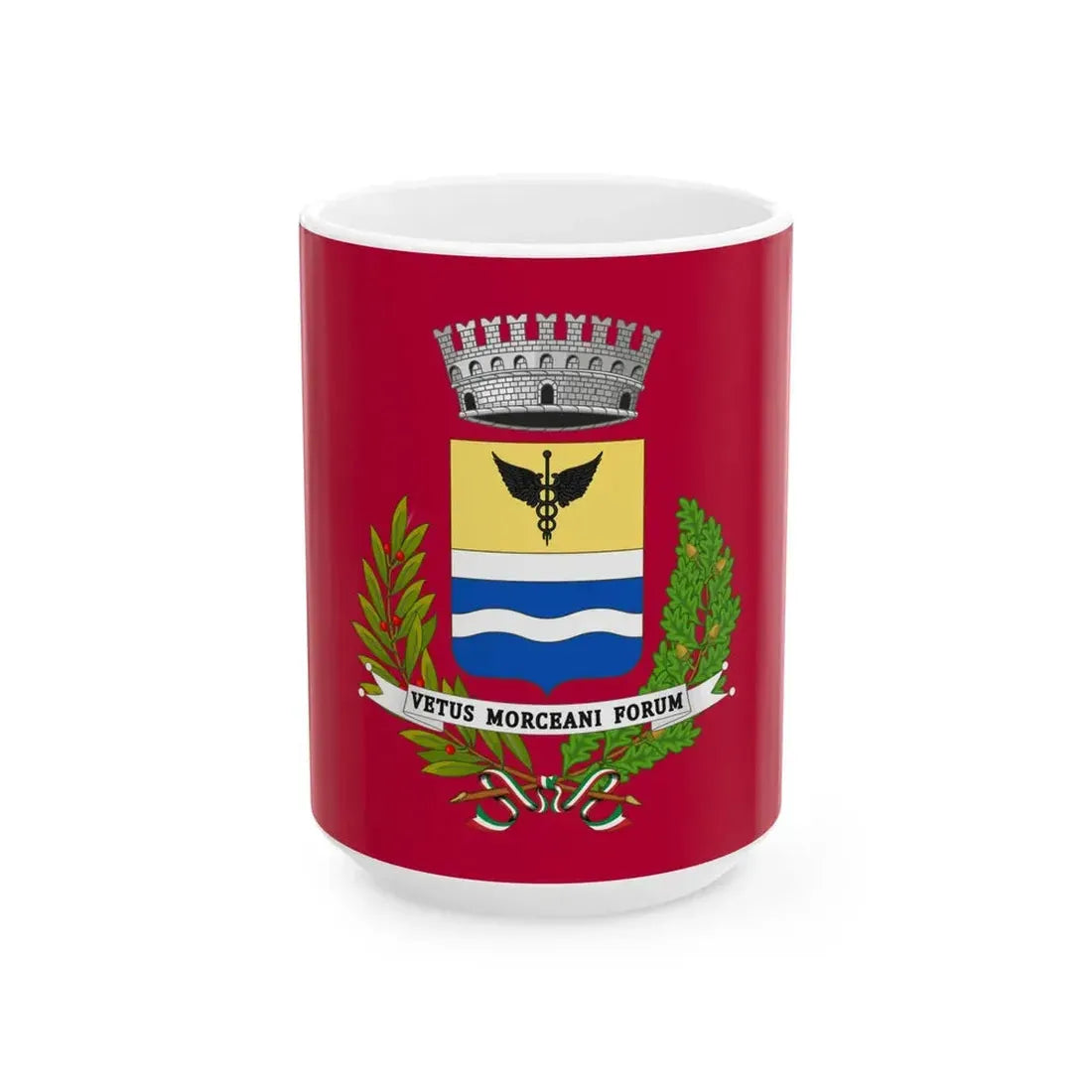 Flag of Morciano di Romagna (Italy) White Coffee Mug 15oz - Go Mug Yourself