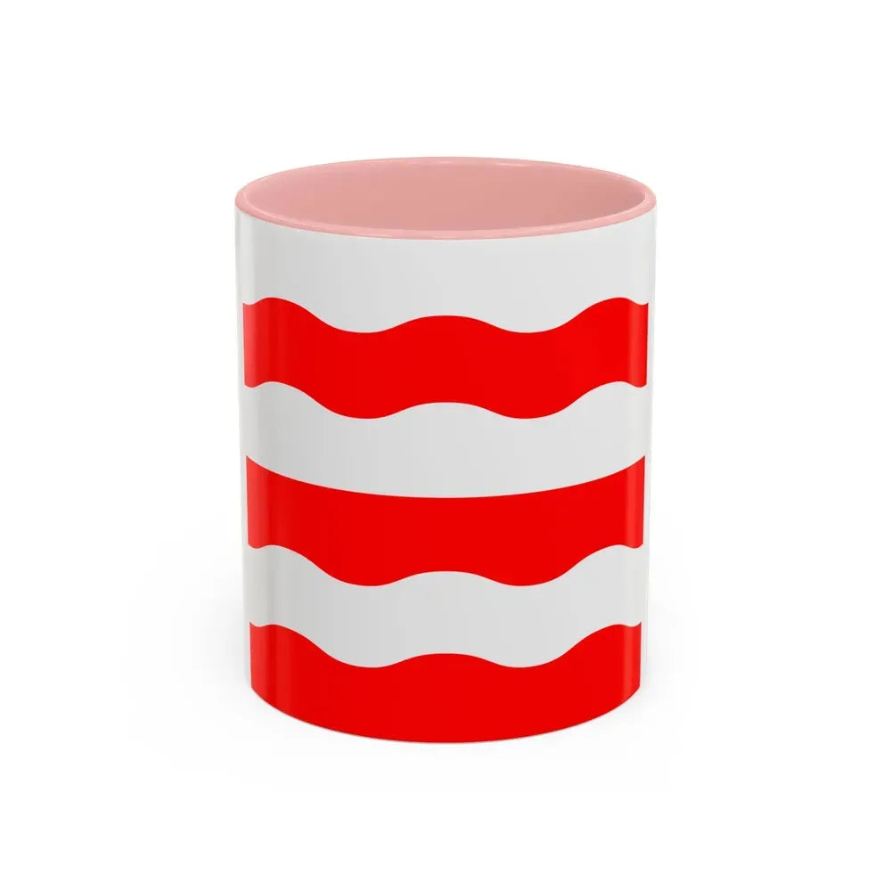 Flag of Morges Switzerland - Accent Coffee Mug 11oz Pink - Go Mug Yourself