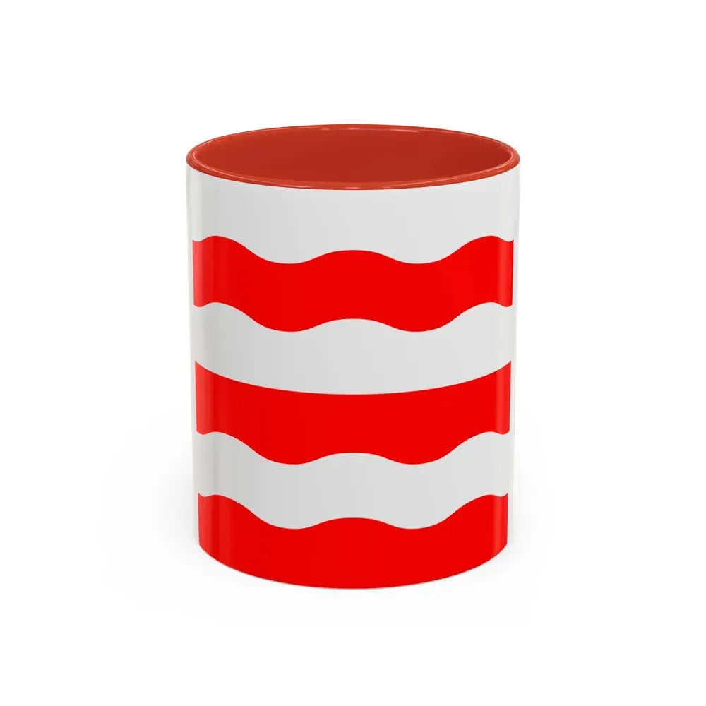 Flag of Morges Switzerland - Accent Coffee Mug 11oz Red - Go Mug Yourself