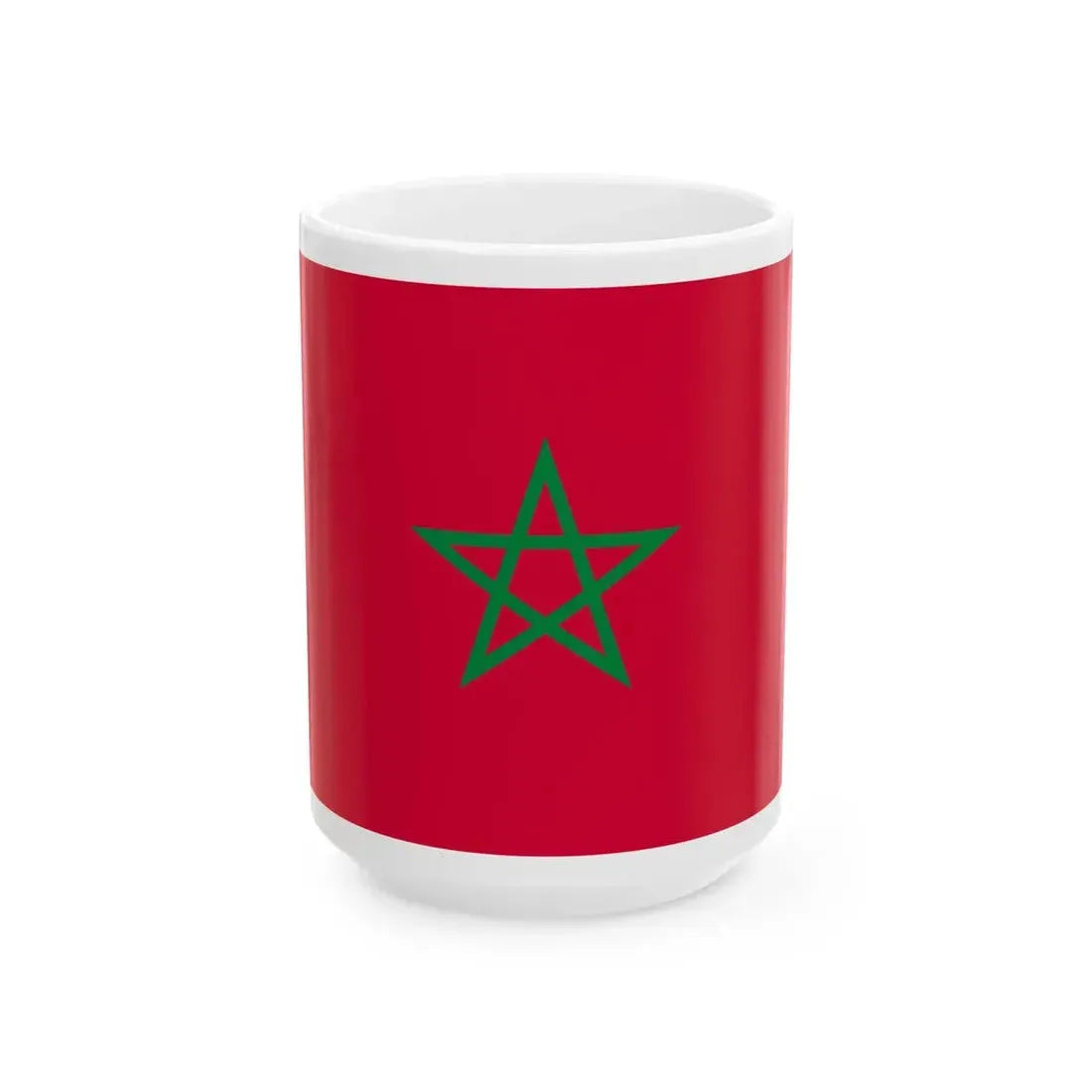 Flag of Morocco-2005 color shades variant (Morocco) White Coffee Mug 15oz - Go Mug Yourself