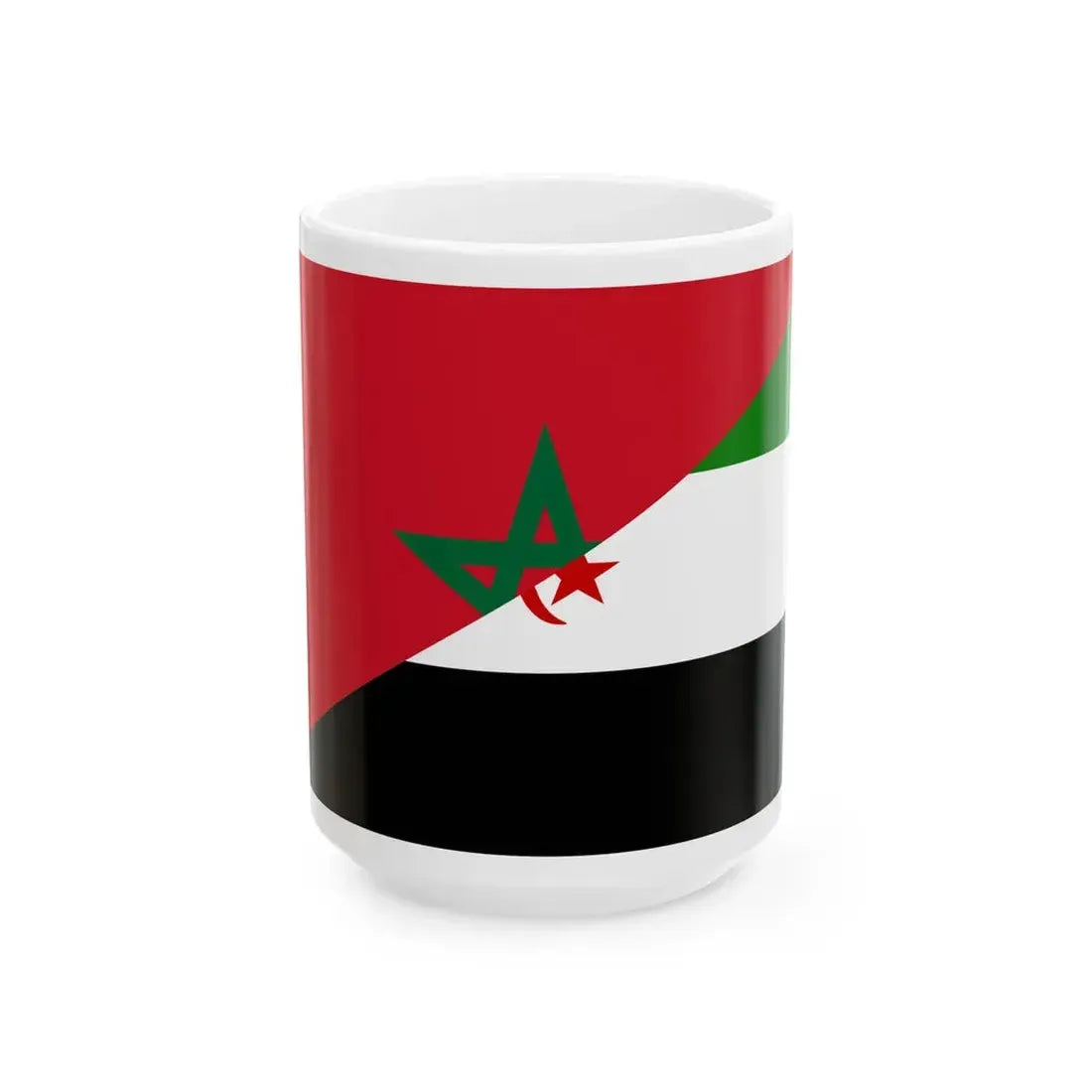 Flag of Morocco and Western Sahara (Morocco) White Coffee Mug 15oz - Go Mug Yourself