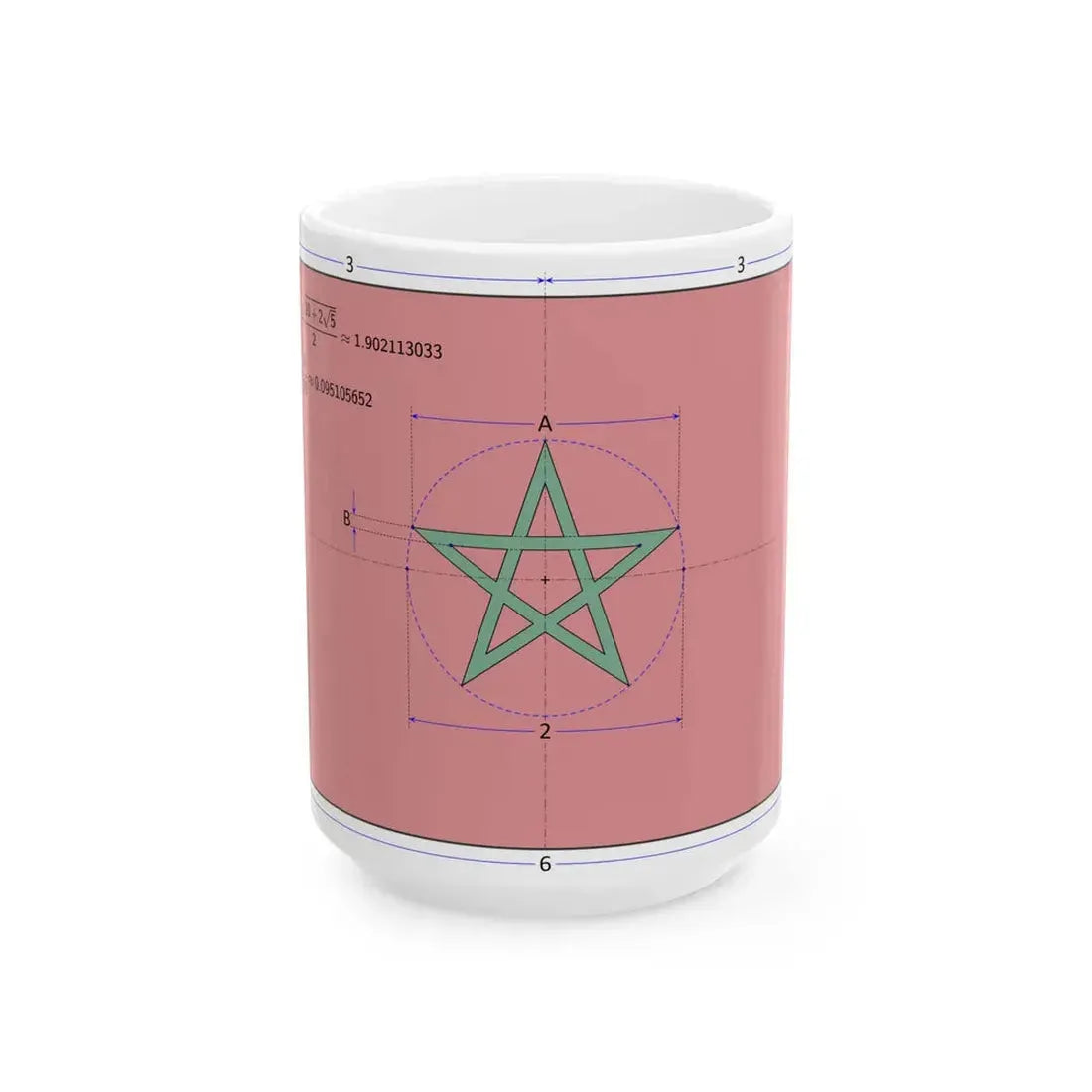 Flag of Morocco construction sheet (Morocco) White Coffee Mug 15oz - Go Mug Yourself