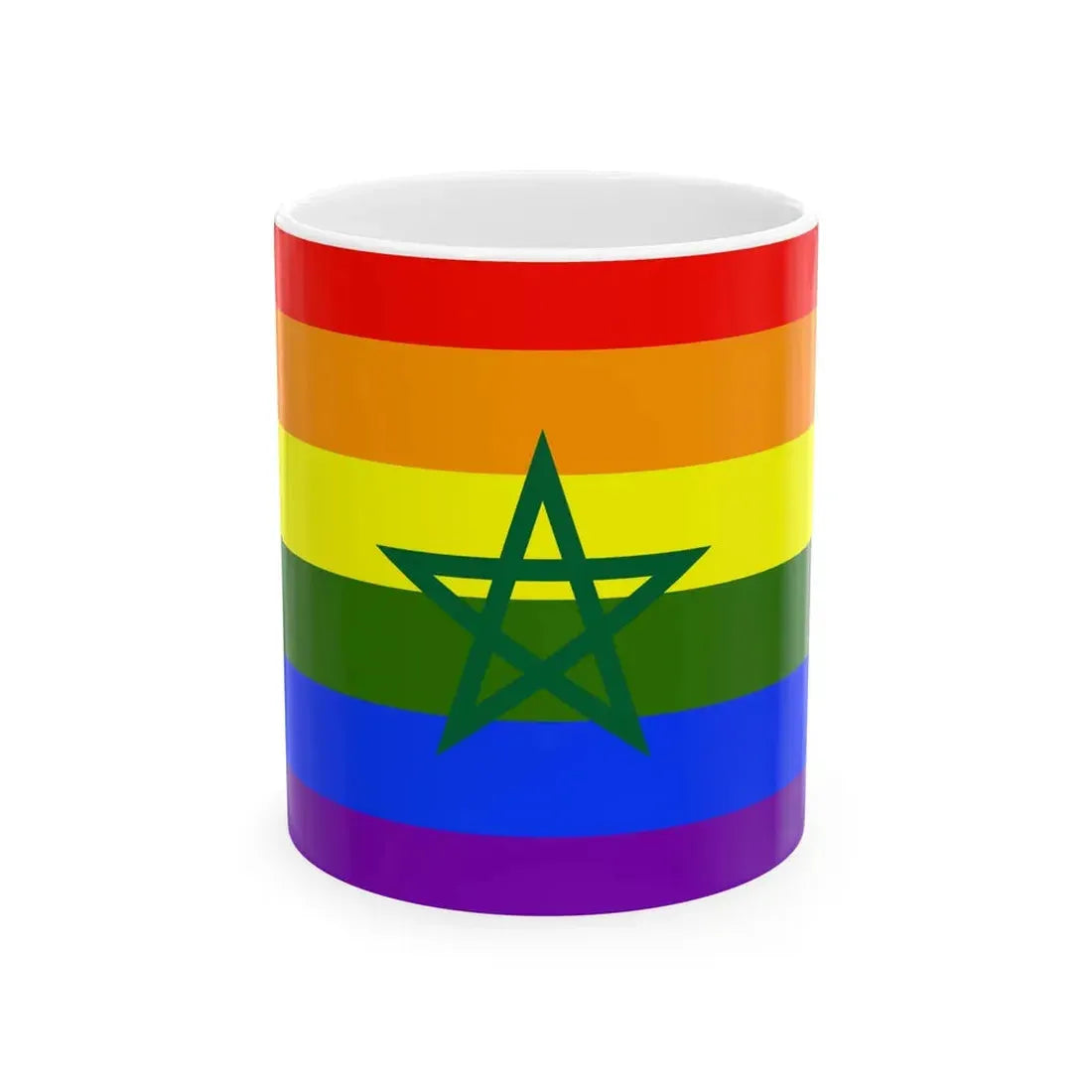 Flag of Morocco LGBT (Morocco) White Coffee Mug 11oz - Go Mug Yourself