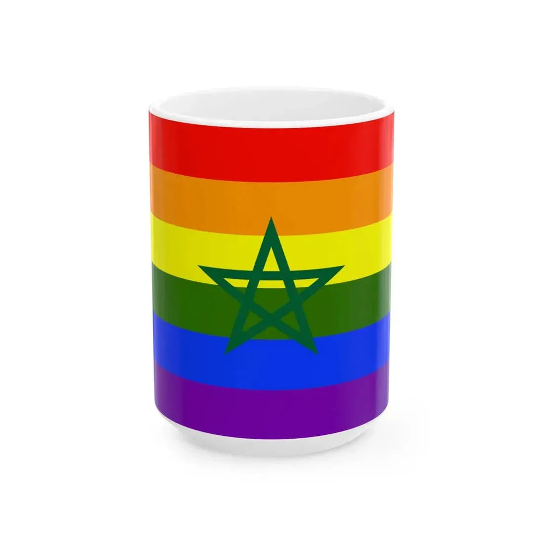 Flag of Morocco LGBT (Morocco) White Coffee Mug 15oz - Go Mug Yourself