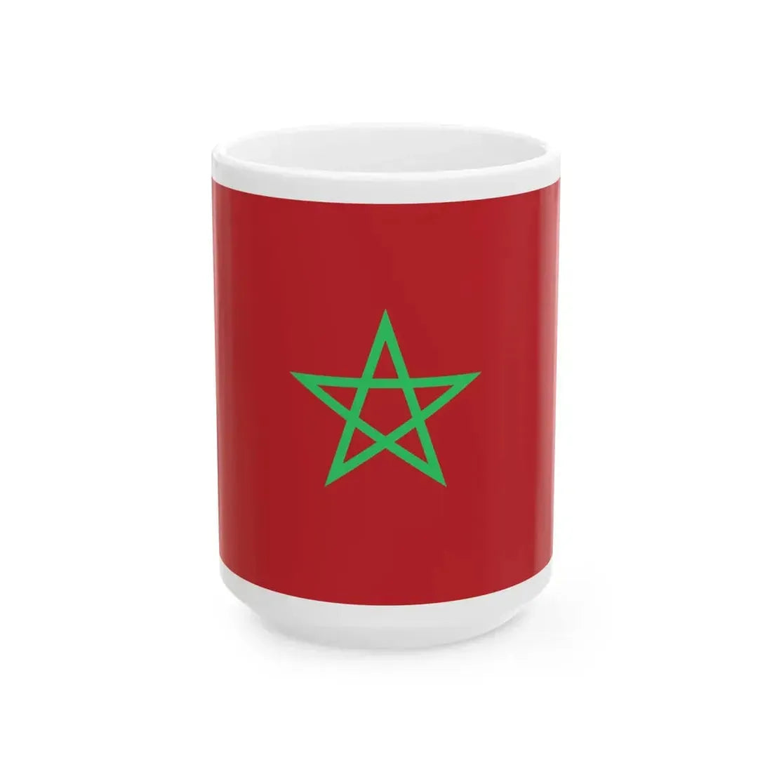 Flag of Morocco light green (Morocco) White Coffee Mug 15oz - Go Mug Yourself