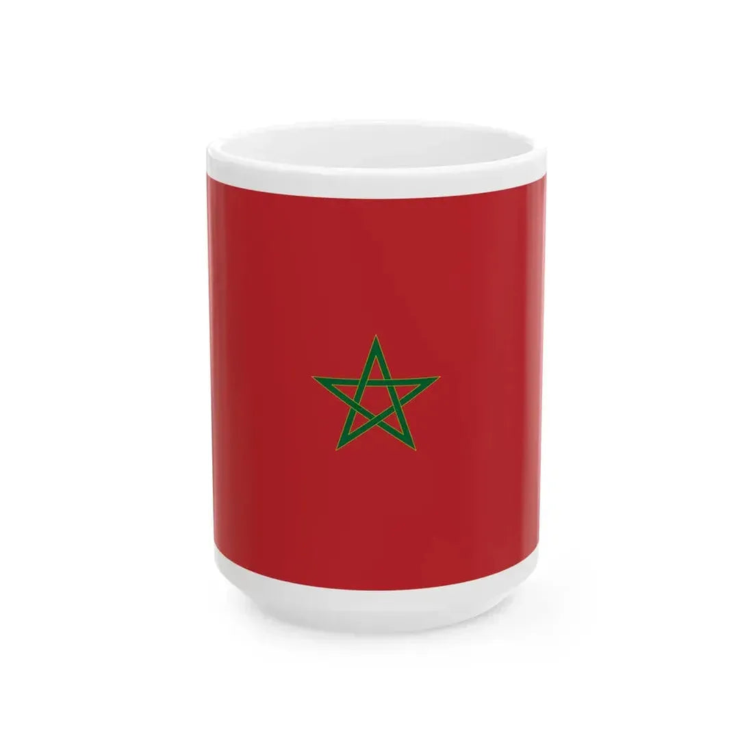 Flag of Morocco parametric version (Morocco) White Coffee Mug 15oz - Go Mug Yourself