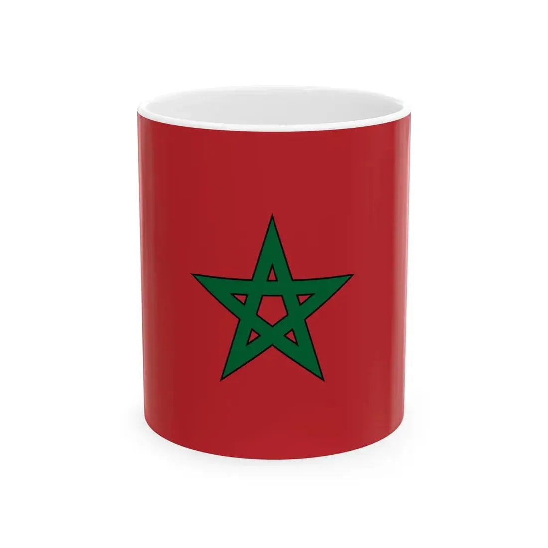 Flag of Morocco solid (Morocco) White Coffee Mug 11oz - Go Mug Yourself