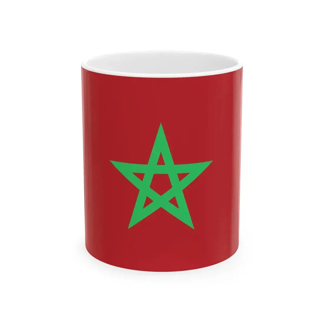 Flag of Morocco unbordered light green (Morocco) White Coffee Mug 11oz - Go Mug Yourself