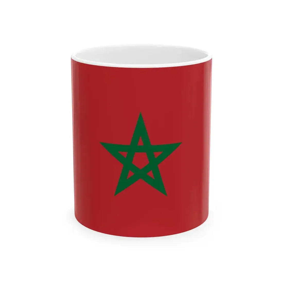 Flag of Morocco unbordered (Morocco) White Coffee Mug 11oz - Go Mug Yourself